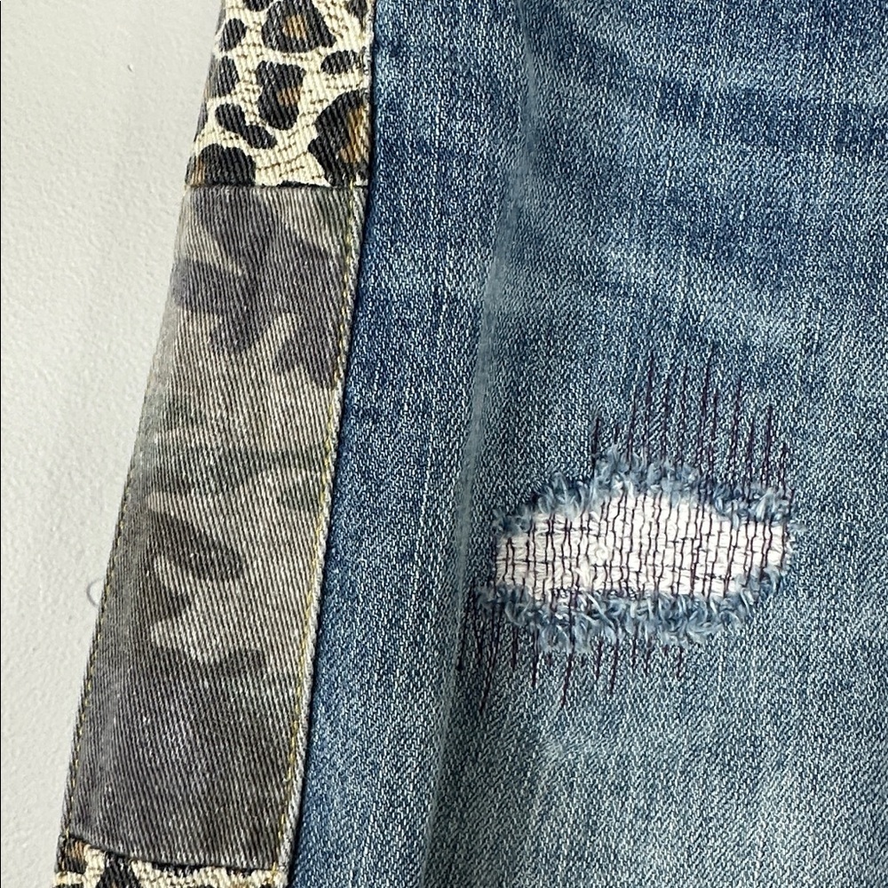 Anthropologie Pilcro & The Letterpress Patchwork Slim Boyfriend Blue Jeans 26 - Picture 8 of 14